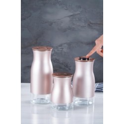 طقم 3 عبوات توابل لون وردي 