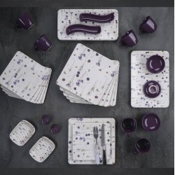 طقم صحون افطار مصنوع من السيراميك يكفي 6 اشخاص عدد33 قطعه طقم صحون افطار مصنوع من السيراميك يكفي 6 اشخاص عدد33 قطعه