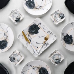 طقم صحون افطار مصنوع من السيراميك يكفي 4 اشخاص عدد17 قطعه طقم صحون افطار مصنوع من السيراميك يكفي 4 اشخاص عدد17 قطعه