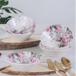 طقم صحون مجوف مصنوع من السيراميك قياس 14*6 عدد 6