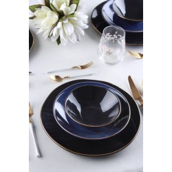 طقم صحون افطار مصنوع من السيراميك  يكفي 6 اشخاص عدد24 قطعه