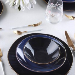 طقم صحون افطار مصنوع من السيراميك  يكفي 6 اشخاص عدد24 قطعه