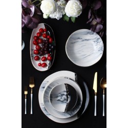 طقم صحون مصنوع من السيراميك  يكفي 6 اشخاص عدد27 قطعه