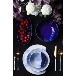 طقم صحون مصنوع من السيراميك  يكفي 6 اشخاص عدد27 قطعه