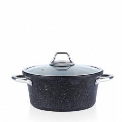 طقم اواني طهي مصنوع من الجرانيت 5قطع لون اسود