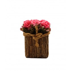 باقة أزهار مجفف لون زهري 