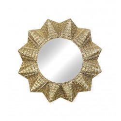 مرآة حائط ديكورية لون ذهبي