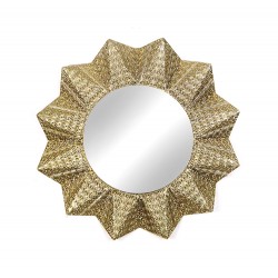 مرآة حائط ديكورية لون ذهبي