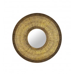 مرآة حائط ديكورية لون ذهبي