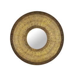 مرآة حائط ديكورية لون ذهبي