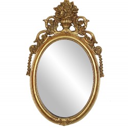 مرآة حائط ديكورية لون ذهبي