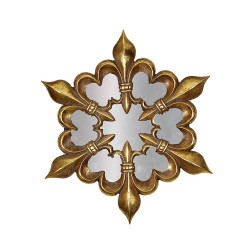 مرآة حائط ديكورية لون ذهبي