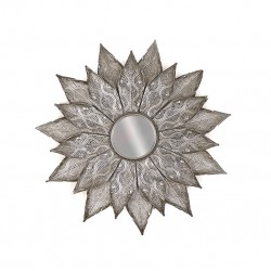 مرآة حائط ديكورية لون فضي