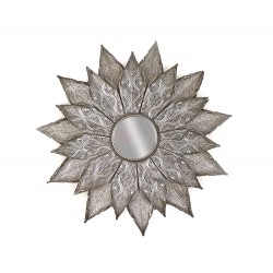 مرآة حائط ديكورية لون فضي