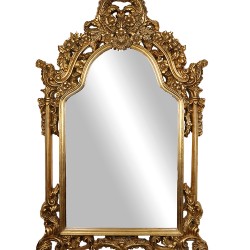 مرآة حائط ديكورية كلاسك لون ذهبي