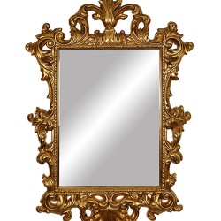 مرآة حائط ديكورية لون ذهبي