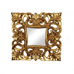 مرآة حائط ديكورية لون ذهبي