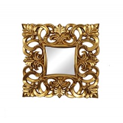 مرآة حائط ديكورية لون ذهبي