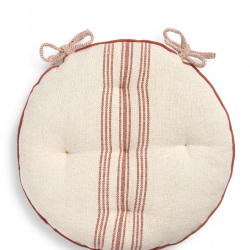 وسادة كرسي دائرية لون بيج وأحمر  قياس 40 * 4 سم