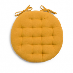 وسادة كرسي دائرية لون أصفر خردلي قياس 40 * 4 سم 
