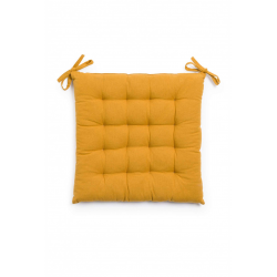 وسادة كرسي مربعة الشكل لون أصفر خردلي  قياس 40 * 40 * 4 سم 