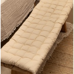 وسادة مقعد لون بيج كتاني , قياس 40 * 120 * 4 سم