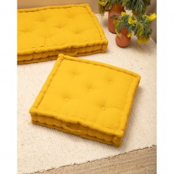 وسادة أرضية لون أصفر خردلي  قياس 60 * 60 *13 سم