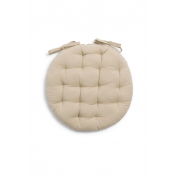 وسادة كرسي دائرية لون بيج كتاني قياس 40 * 4 سم