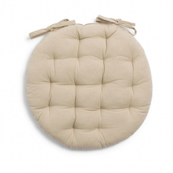 وسادة كرسي دائرية لون بيج كتاني قياس 40 * 4 سم