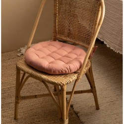 وسادة كرسي دائرية لون مرجاني قياس 40 * 4 سم 