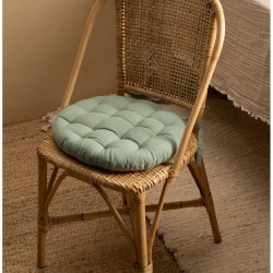 وسادة كرسي دائرية لون أخضر قياس 40 * 4 سم 