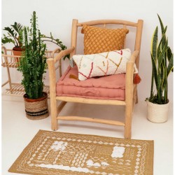 سجادة باللون الأصفر الخردلي قياس 60 * 90 سم 