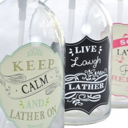 موزع صابون يدوي  للحمام  مصنوعه من الزجاج  عدد 1 قياس 8X8X20,5