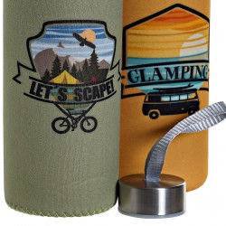 زجاج مياه  ذات غطاء ستانلس ستيل 600 مل عدد 1 قياس 7X7X25