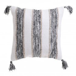 وسادة من القماش لون أبيض وأسود قياس 45 * 45 