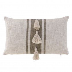 وسادة لون أبيض كريمي وبيج قياس 30*50