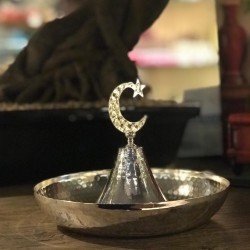 صحن رمضان لون فضي من المعدن قياس 20 * 20 سم 
