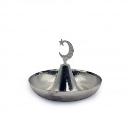 صحن رمضان لون فضي من المعدن قياس 20 * 20 سم 