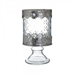 كأس زجاجي فضي 12.5  * 24.5 