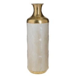 مزهرية باللون الأبيض والذهبي مزهرية باللون الأبيض والذهبي
