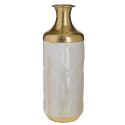 مزهرية باللون الأبيض والذهبي مزهرية باللون الأبيض والذهبي