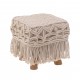 MACRAME STOOL ROUND TASSEL NATURAL SMALL MACRAME STOOL ROUND TASSEL NATURAL SMALL