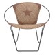 LEATHER/METALLIC ARMCHAIR BROWN/BLACK 75*65*75/43 LEATHER/METALLIC ARMCHAIR BROWN/BLACK 75*65*75/43