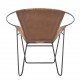 LEATHER/METALLIC ARMCHAIR BROWN/BLACK 75*65*75/43 LEATHER/METALLIC ARMCHAIR BROWN/BLACK 75*65*75/43