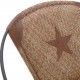 LEATHER/METALLIC ARMCHAIR BROWN/BLACK 75*65*75/43 LEATHER/METALLIC ARMCHAIR BROWN/BLACK 75*65*75/43
