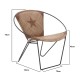 LEATHER/METALLIC ARMCHAIR BROWN/BLACK 75*65*75/43 LEATHER/METALLIC ARMCHAIR BROWN/BLACK 75*65*75/43
